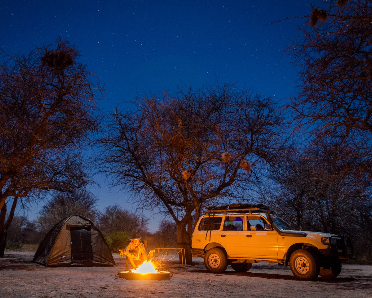 Remote camping under the stars of Botswana
